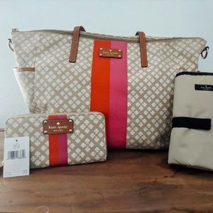 Diaper Baby Bag. Kate Spade Classic Spade Adaira StuccoBaby Bag ( New)
